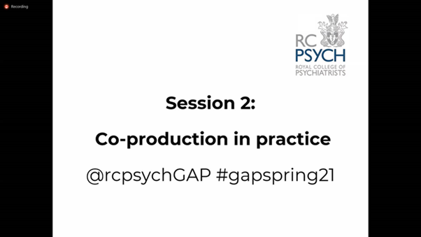 Photo of Sharing Co-Production with the Royal College of Psychiatrists